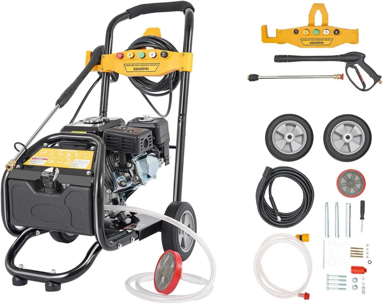 Nettoyeur haute pression – 200 Bar, 7,5 CV, portable, pour véhicule, terrasse et surfaces extérieures