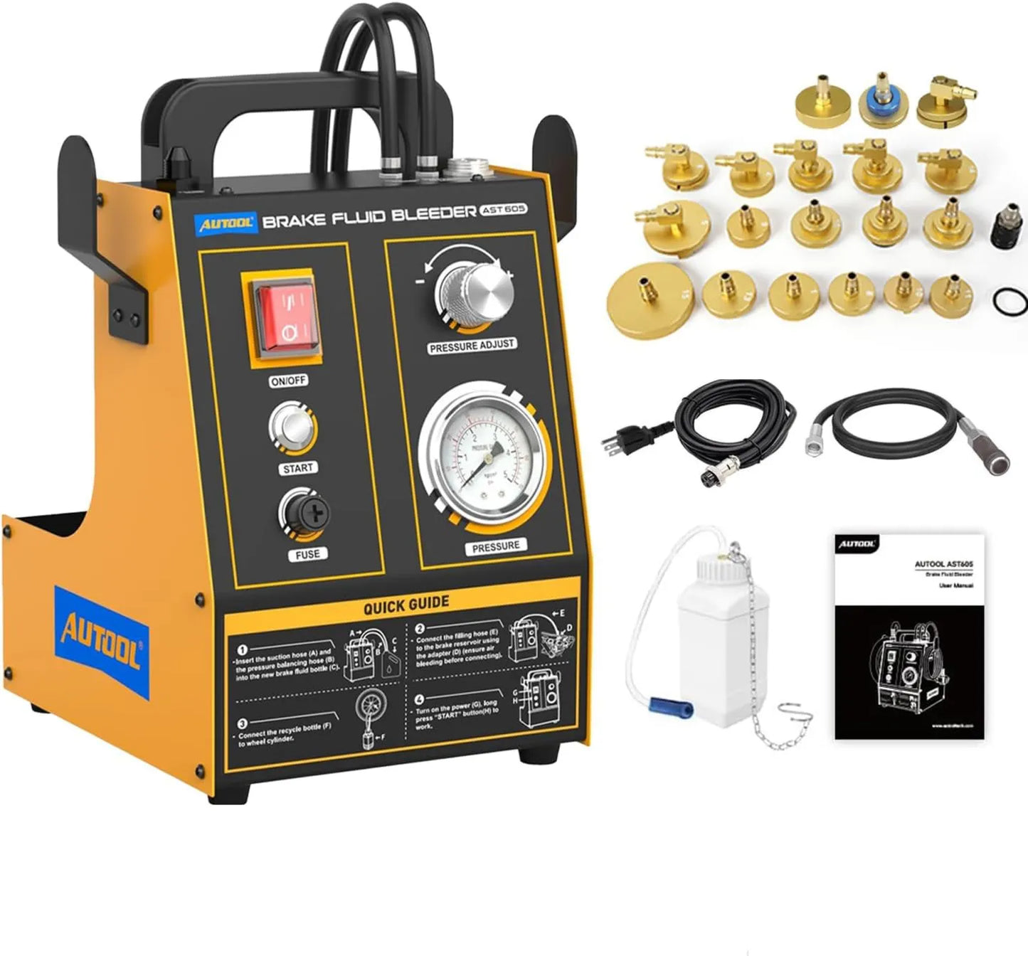 Purgeur électrique de frein, 2,5 Bar, 220 V, pour vidange du liquide de frein et entretien