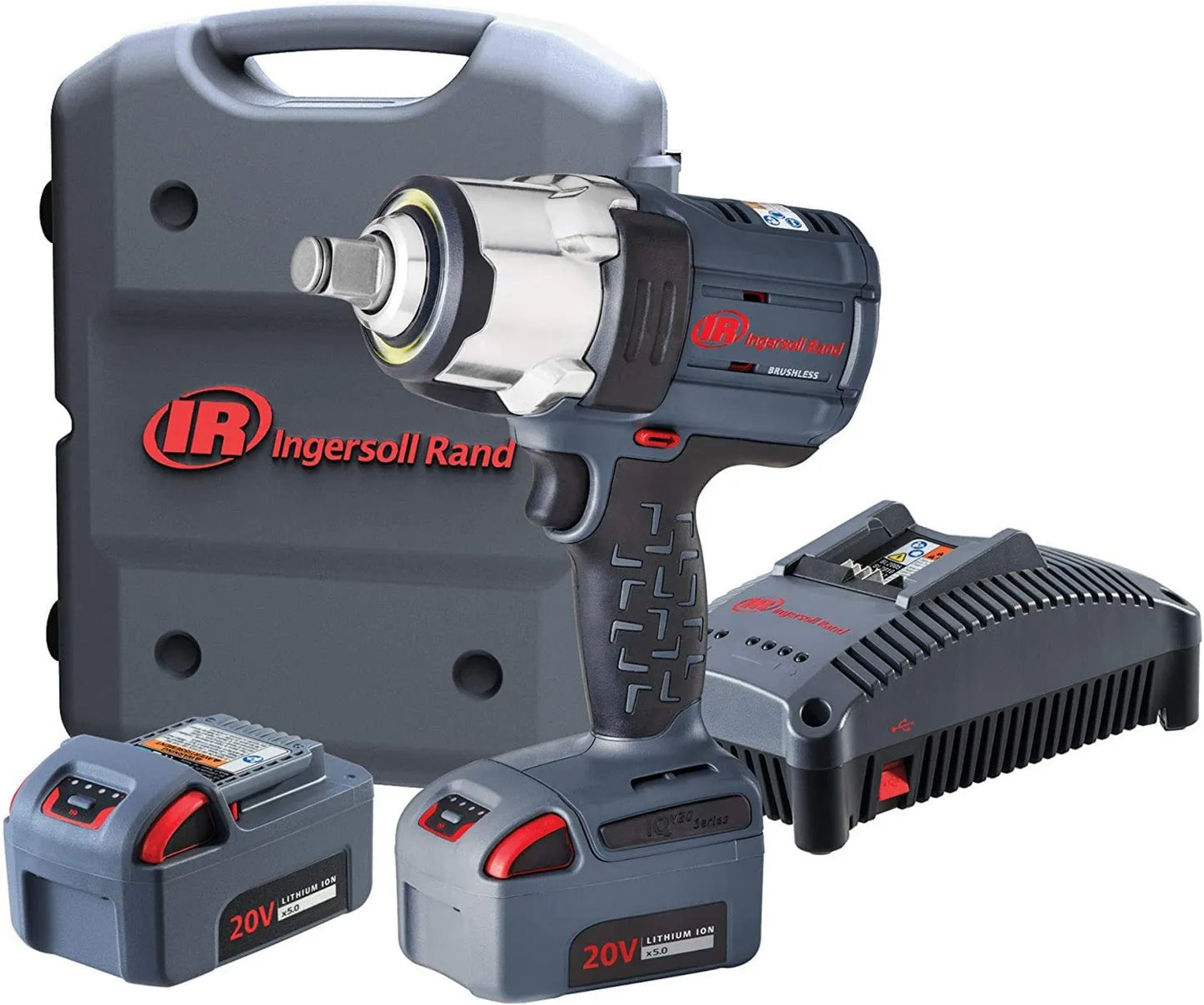 Ingersoll-Rand W7172-K22B-EU Clé à Choc Sans Fil, 20 V, 5 Ah, 3/4', 19 mm, fonctionnement sur batterie
