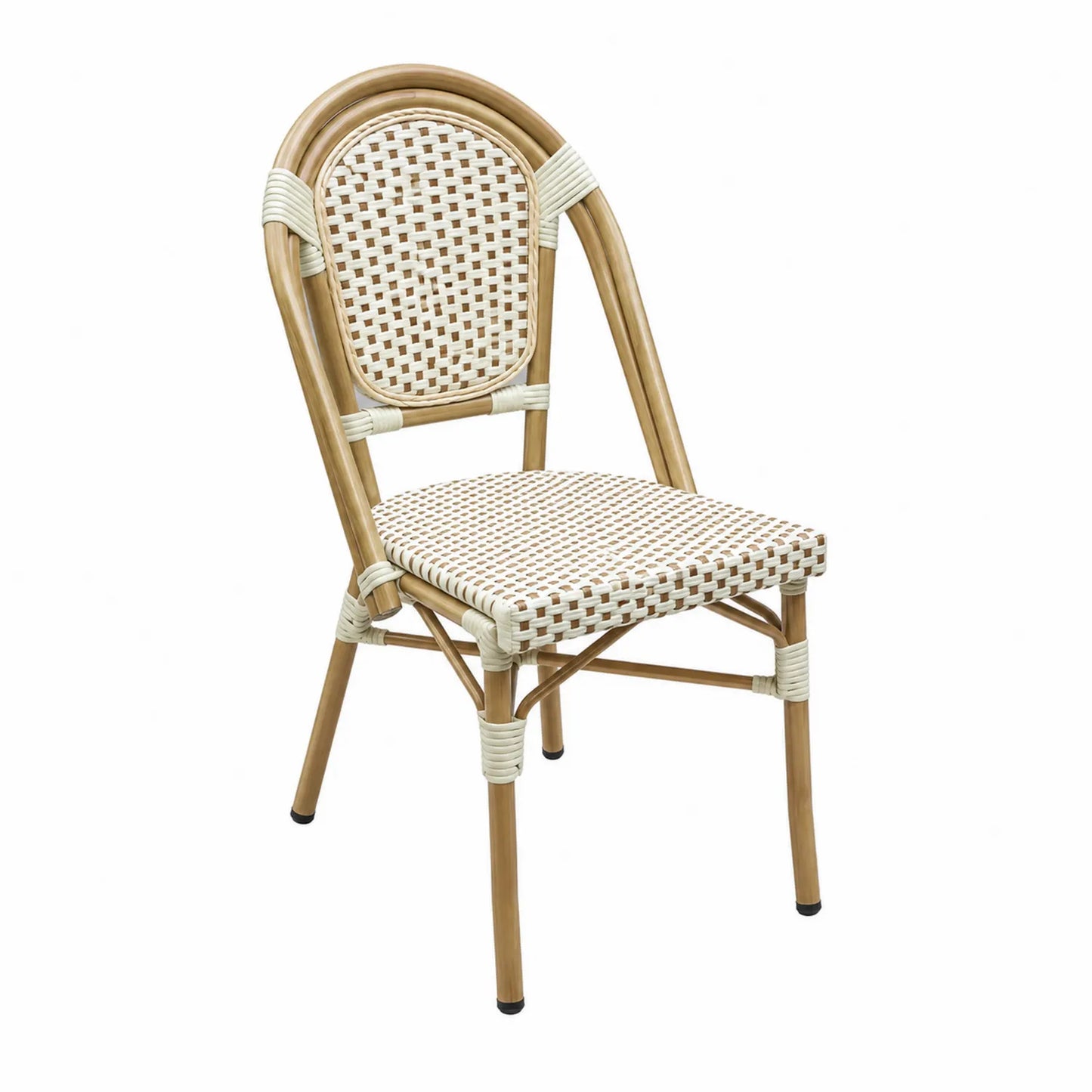Chaise de jardin en rotin et aluminium Beige/Blanc