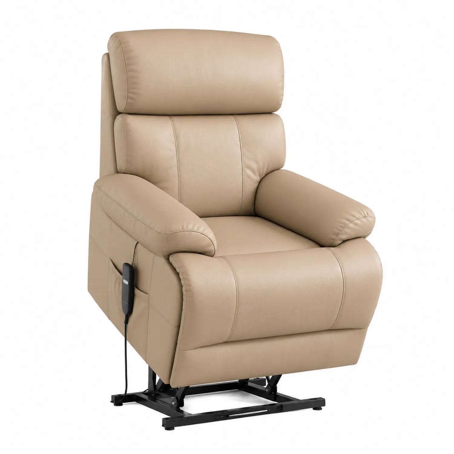 Fauteuil Releveur Électrique en Cuir Beige