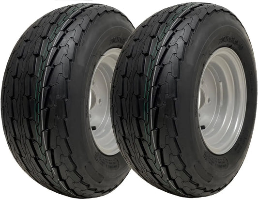Lot de 2 pneus de remorque 20, 605 kg, 5 x 8,0, 100 mm