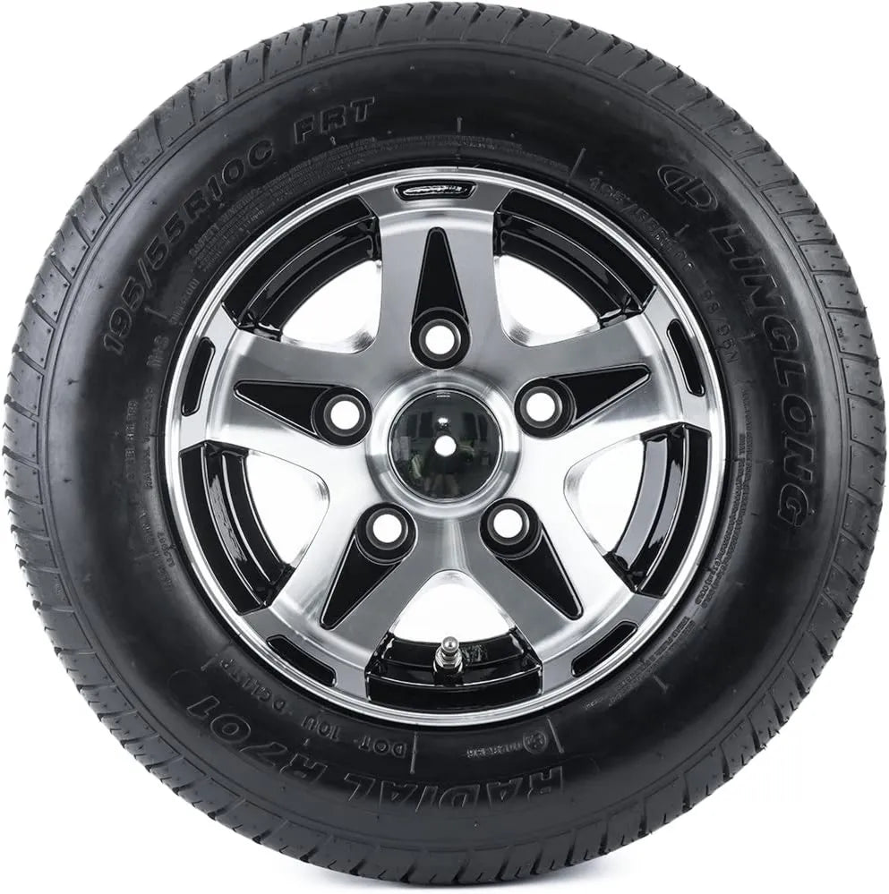 renforcée Roue complète – 195/55 R10 C, 750 kg, 5x112, 10 Pouces, pour véhicule ou remorque