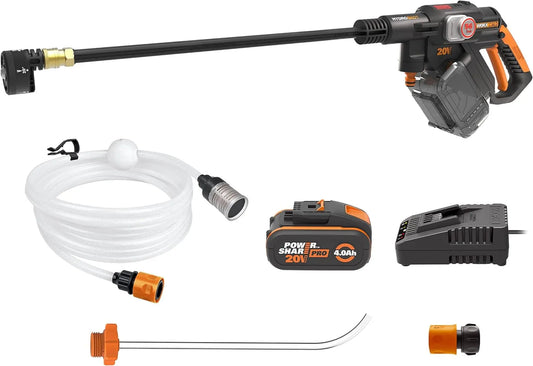 Worx WG633E Nettoyeur haute pression, 20 V, moteur sans balais, pour véhicule, terrasse et surfaces extérieures