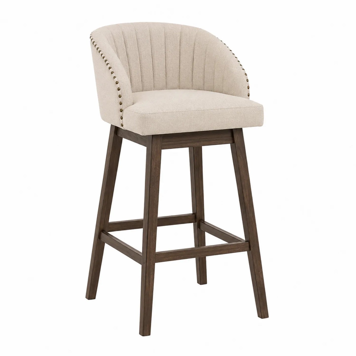 Tabouret de bar en bois et tissu Beige