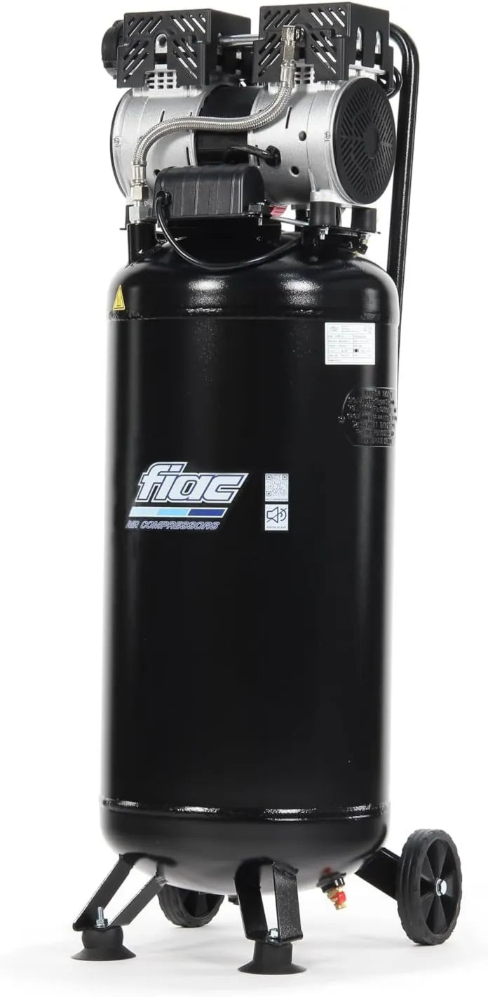 FIAC Compresseur d'air – 50 V, 8 Bar, 50 Litres, sans huile, silencieux, pour atelier, garage et travaux pneumatiques