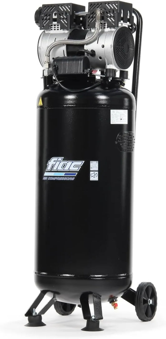 FIAC Compresseur d'air – 50 V, 8 Bar, 50 Litres, sans huile, silencieux, pour atelier, garage et travaux pneumatiques