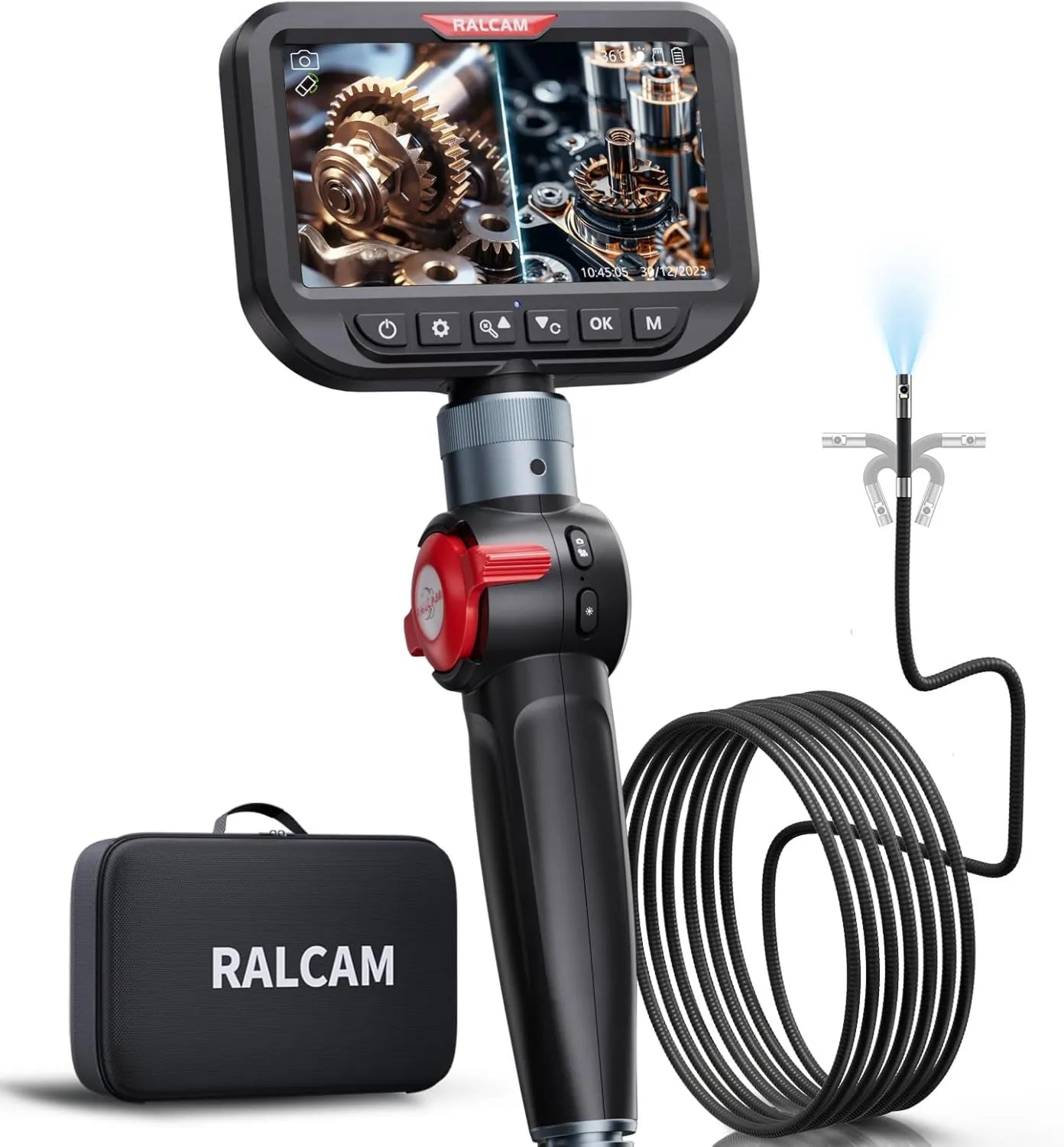 IP67 Caméra d'inspection numérique, 8,5mm, avec écran, pour véhicule, conduites et cavités