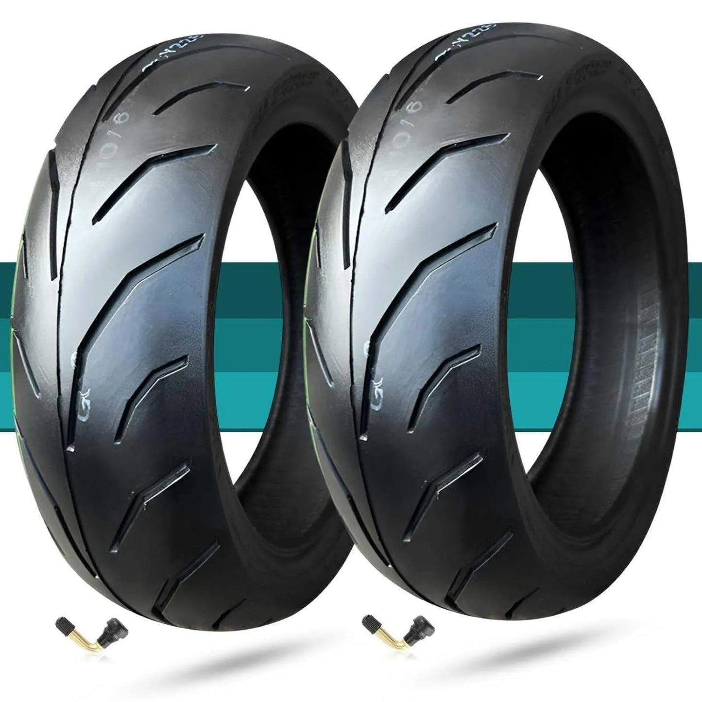 Pneu moto, lot de 2, 120/60-12, sans chambre à air, pour roue avant, pour moto et scooter