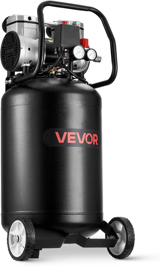 VEVOR Compresseur d'air, 50 L, 1,5 kW, 113 L, 6,2 bar, 8 bar, sans huile, pour atelier, garage et travaux pneumatiques