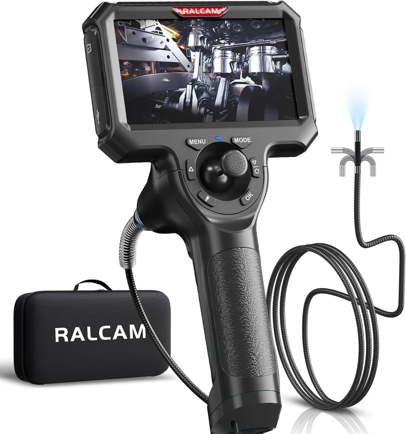 IP67 Caméra d'inspection numérique – 6,2 mm, avec écran, pour véhicule, conduites et cavités, Ralcam