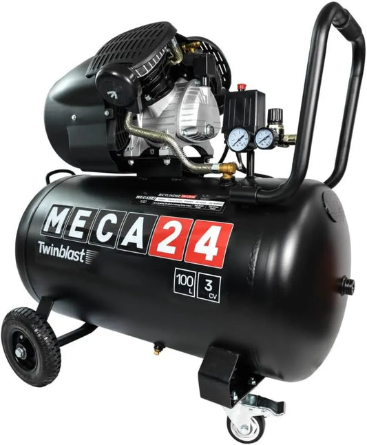 Compresseur d'air, 3 CV, 100 L, 2200 W, 320 L, pour atelier, garage et travaux pneumatiques