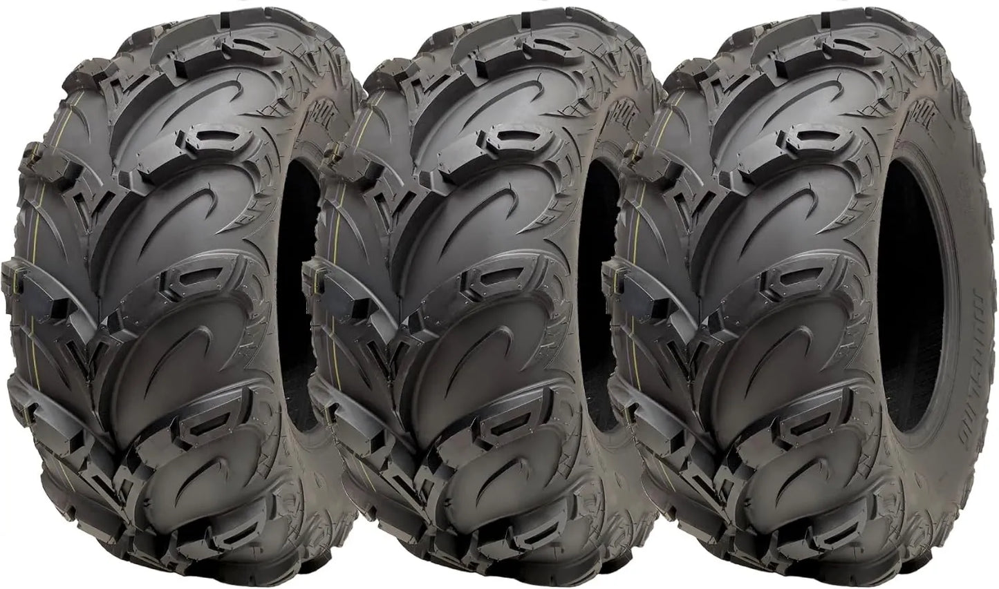 OBOR Lot de 3 de Pneu ATV et quad, lot de 3, 25 x 10.00-12, pour ATV, UTV et quad
