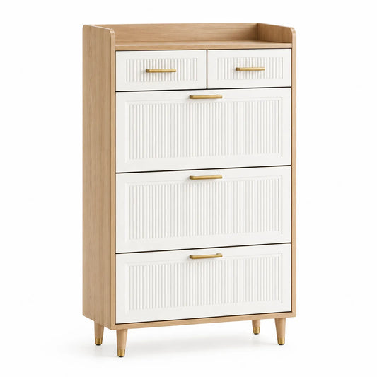 Commode en bois avec tiroirs en MDF et poignées en métal 120x80x40cm