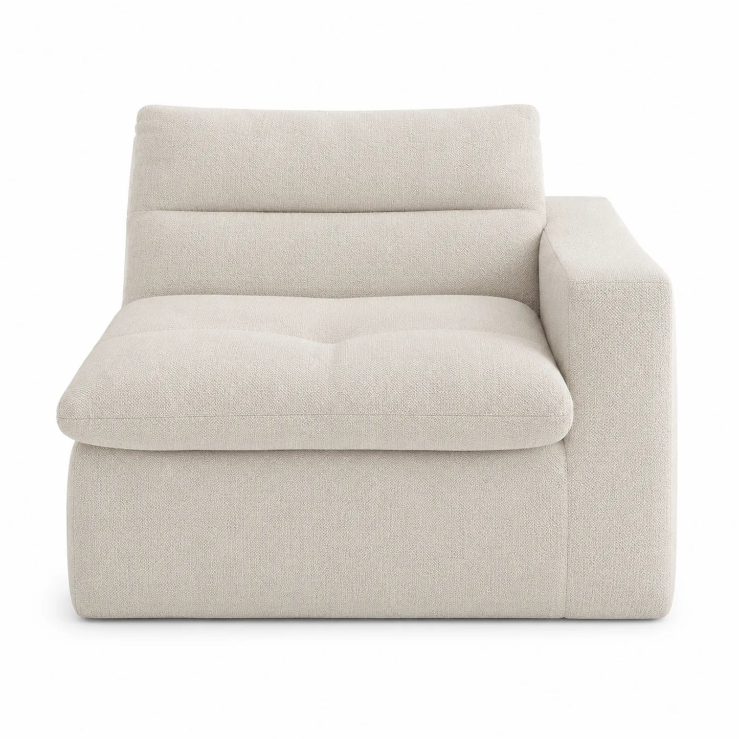 Fauteuil en tissu beige avec accoudoir droit 90x90x85 cm
