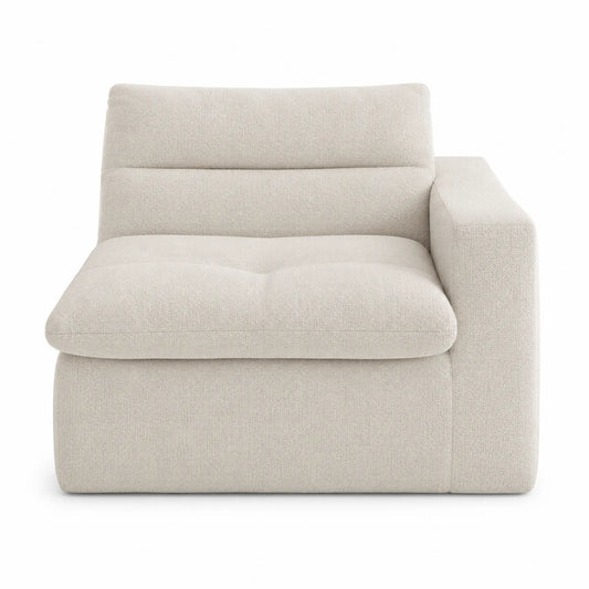 Fauteuil en tissu beige avec accoudoir droit 90x90x85 cm