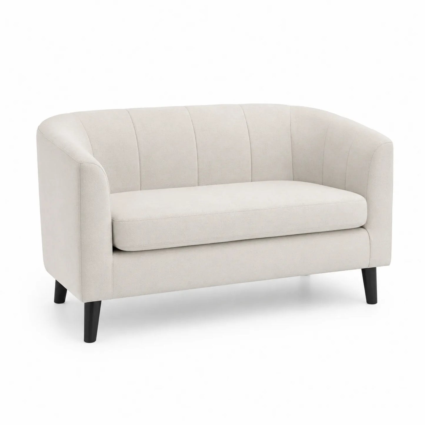 Canapé 2 places en tissu polyester beige