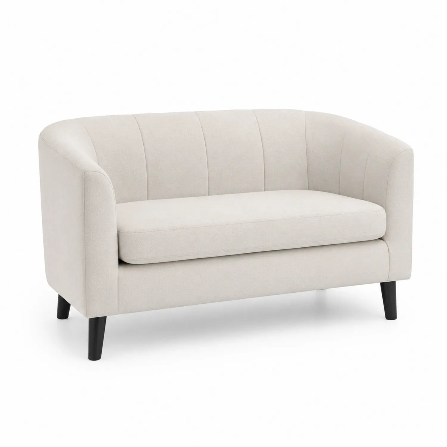 Canapé 2 places en tissu polyester beige