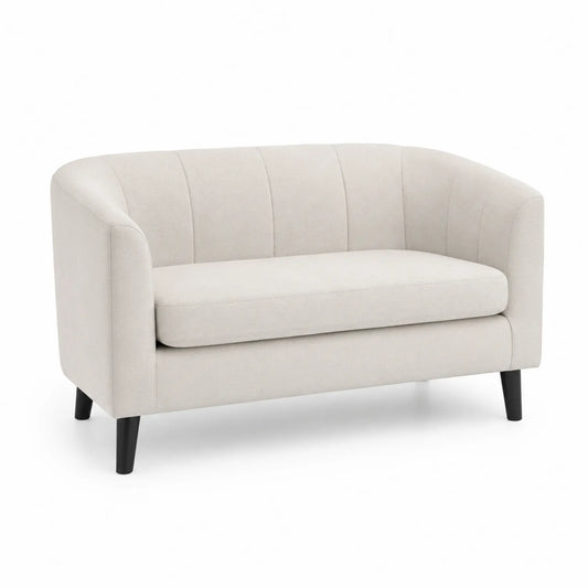 Canapé 2 places en tissu polyester beige